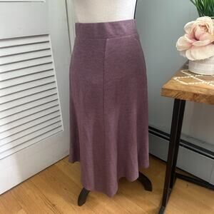 LOGO LORI GOLDSTEIN Womens Skirt 3X Mauve Waffle Weave Casual Midi Asymmetric